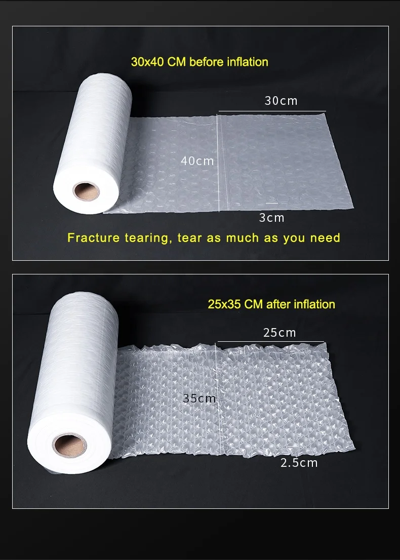 protective cushioning material Thickened Inflatable Air Bubble Film Wrapping Roll For Packaging Boxes