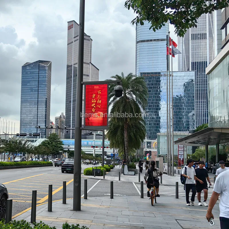 Waterproof LED Display Advertising Street Lighting Pole Display Lamppost Signage Sign