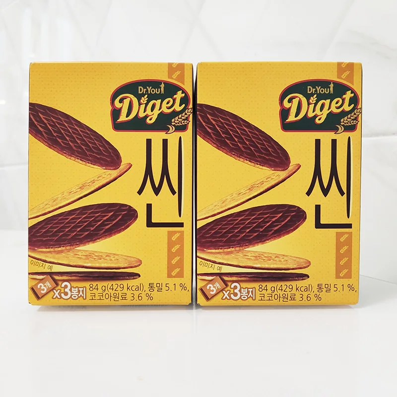 Wholesale Exotic Snack Cookies Korean Extremely Thin Chocolate Graham Cracker cookies biscuit 84g