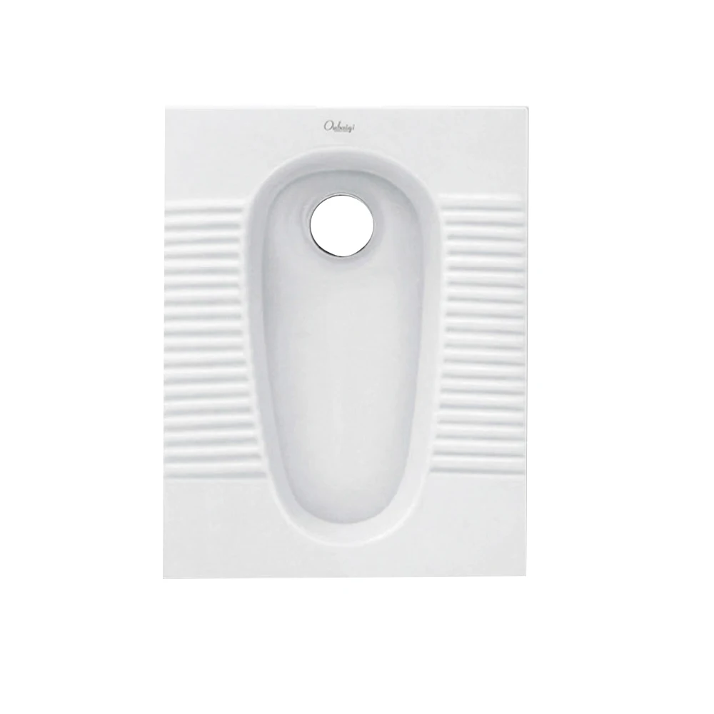 
China Asian toilet p trap squatting ceramic indian toilet pan WC Bathroom non-slip public squatting pan 