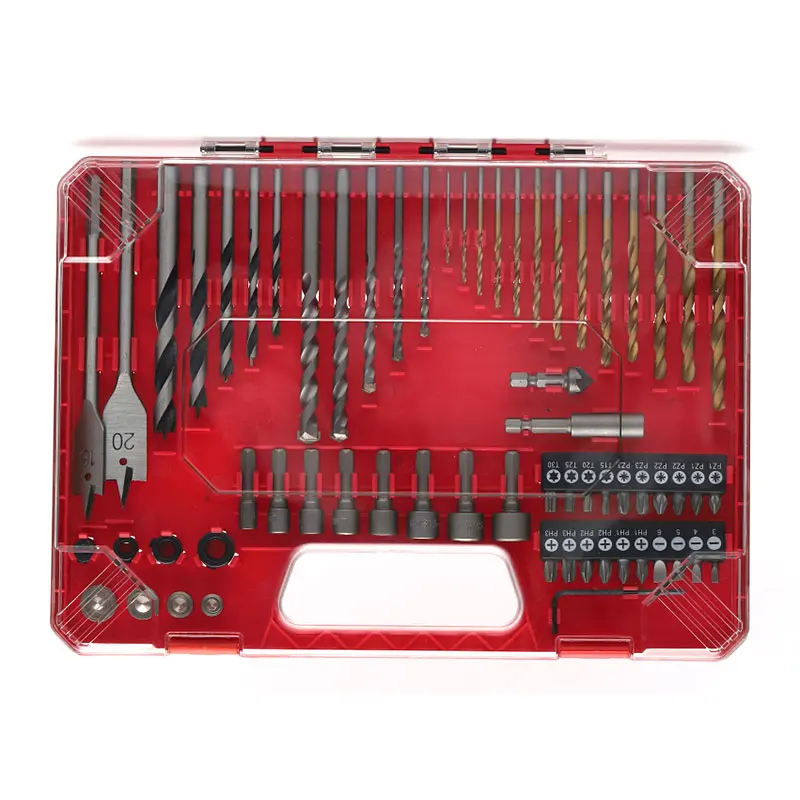 KAFUWELL G24193E Multifunctional 64 Pcs Wood And Masonry Drill Bits Screwdriver Bits Combination Drills & Bits Set