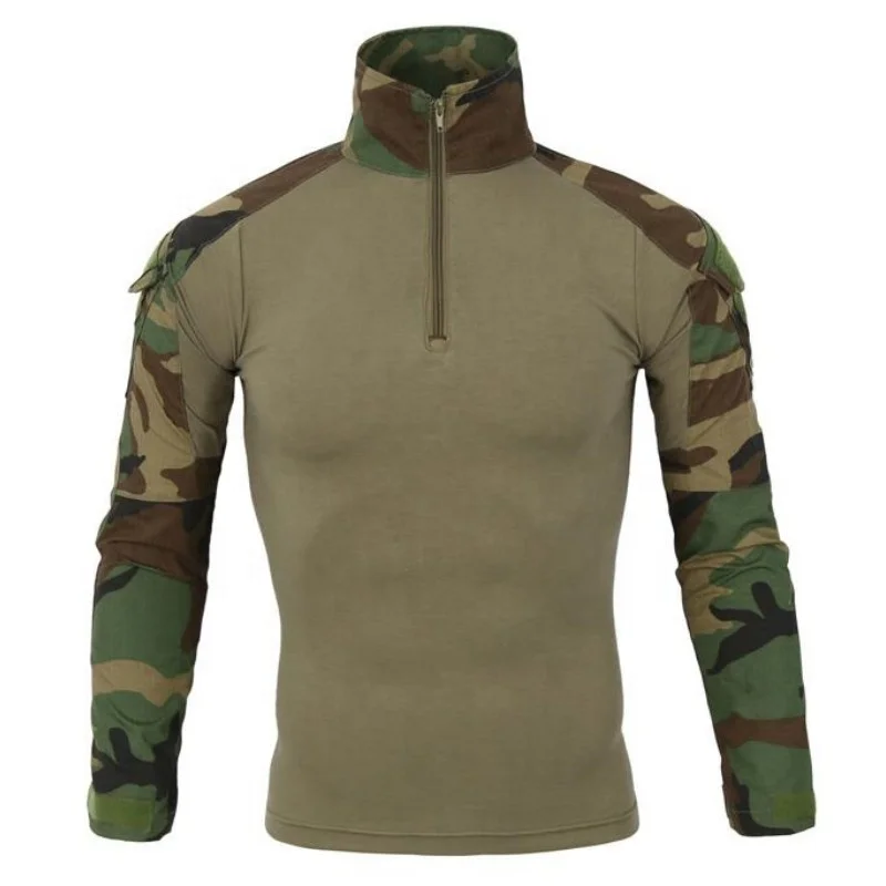 ESDY Мужская тактическая спортивная рубашка с длинным рукавом охотничья камуфляжная футболка