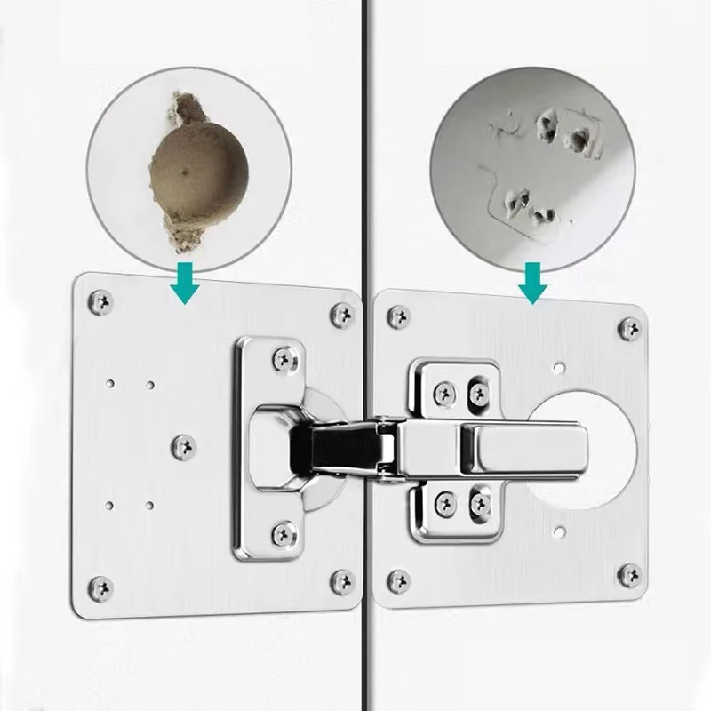 Manufacturers Custom Logo Easy Installation Cabinet Hinge Repair Plate Kit For Kitchen Cabinets