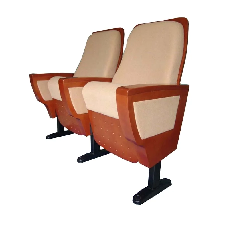 JY-888M China Modern Wooden Folding Theater Auditorium Hall Chair Fabric Cinema Auditorium Chair