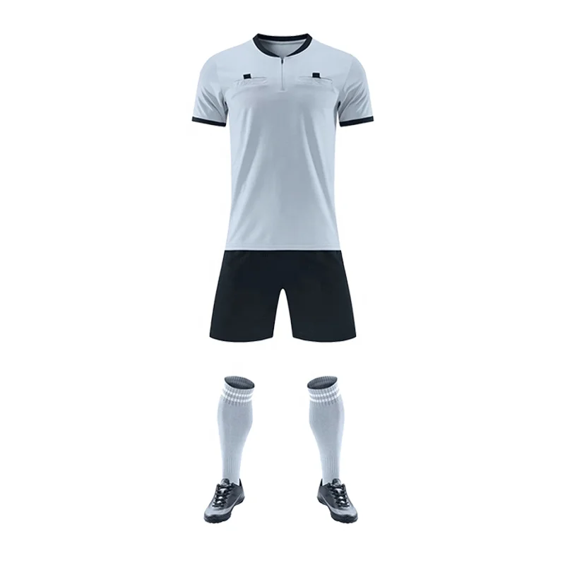 New Soccer Referee Uniforms Breathable Soccer Jersey Football Referee Jersey Set For Sale
