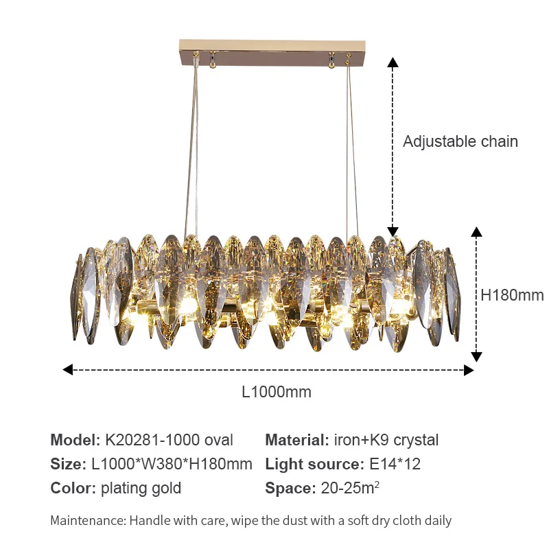 Contemporary Indoor Golden Modern Decorative Hotel Villa Indoor Luxury Crystal LED Chandelier Pendant Light