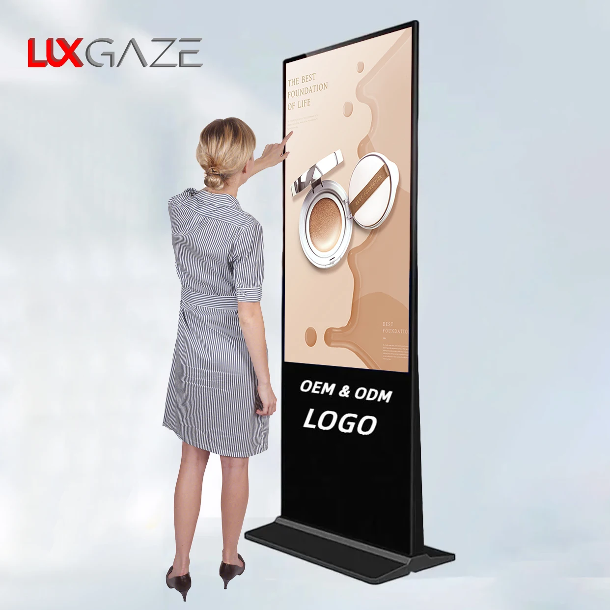 LuxGaze Lcd Touch Screen Floor Standing Advertising Machine Interactive Totem Display Signage Players Advertising Display