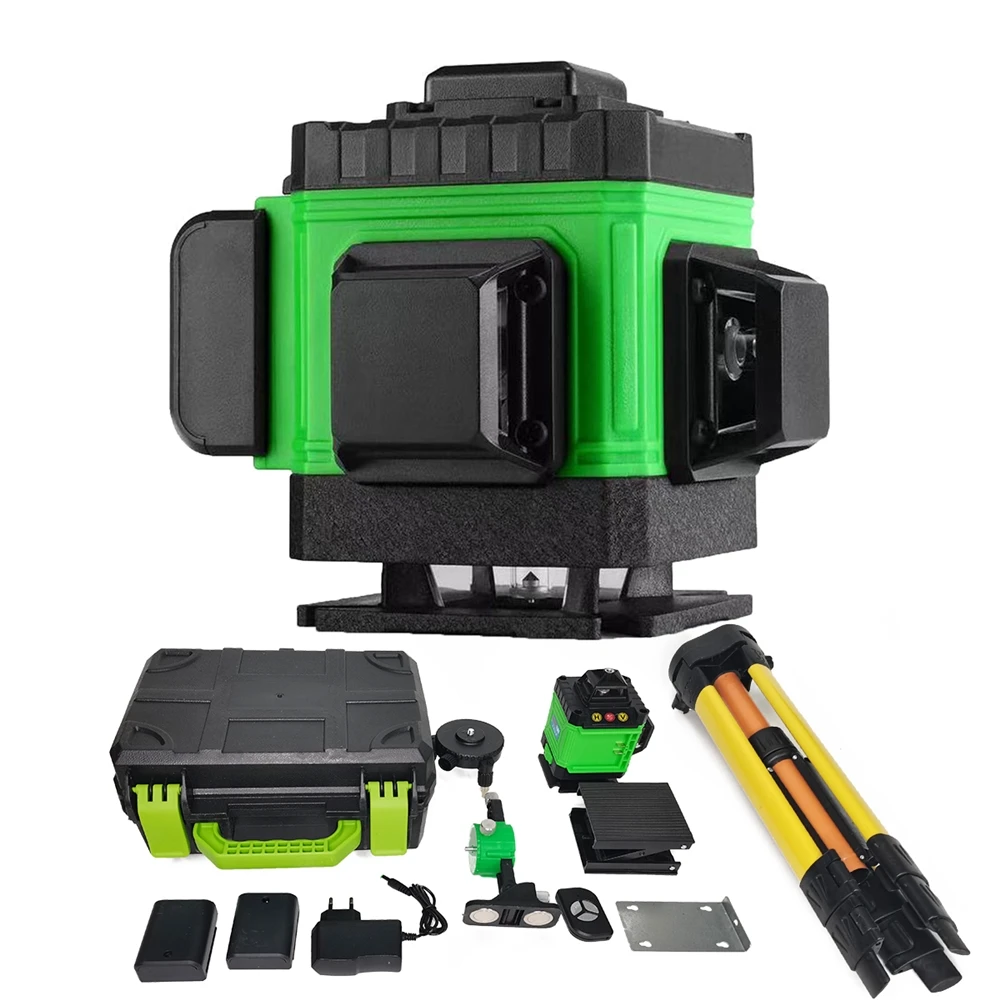 Multipurpose construction green self leveling 360 4d 16 lines tool land leveling machine laser levels
