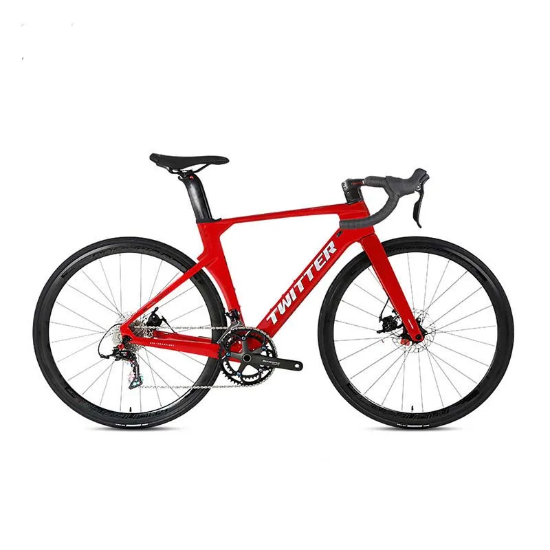 Twitter road bike 700c 50mm carbon wheels thru axle disc brake 24 speed carbon frame road bike
