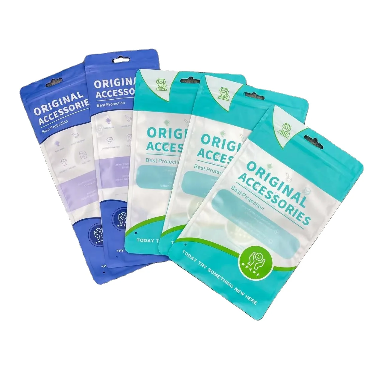 Custom Logo Printed Consumer Electronics Mobile Phone Accessories Mobile Phone Bags & Cases Cables Packaging Plastic Bags