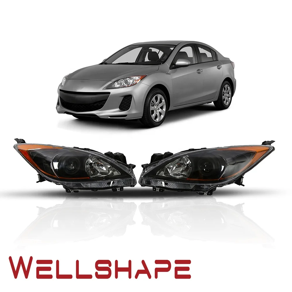 Подходит для хэтчбека Mazda 3 или седана 2010-2013, комплект черных фар