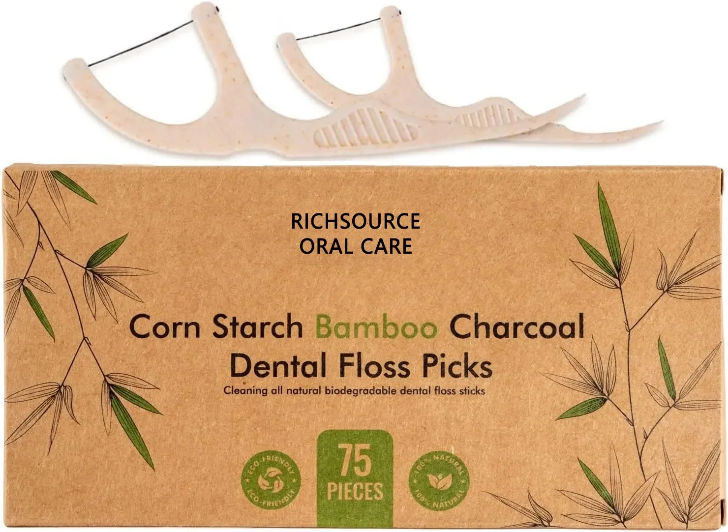 Biodegradable Dental Floss Picks 300 Mint PTFE Bamboo Tooth Pickers Oral Teeth Cleaning Travel-friendly Plastic Teeth Flossers
