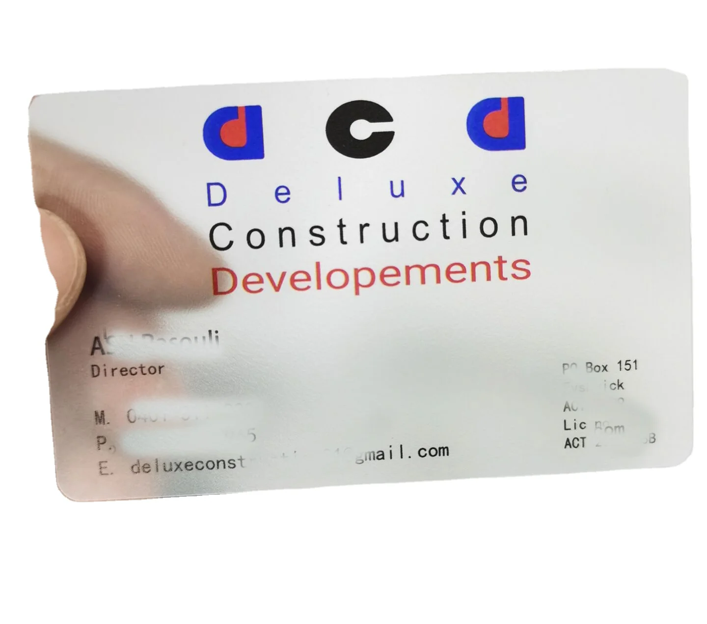 Transparent sheet/metal business card best selling products in america 2023