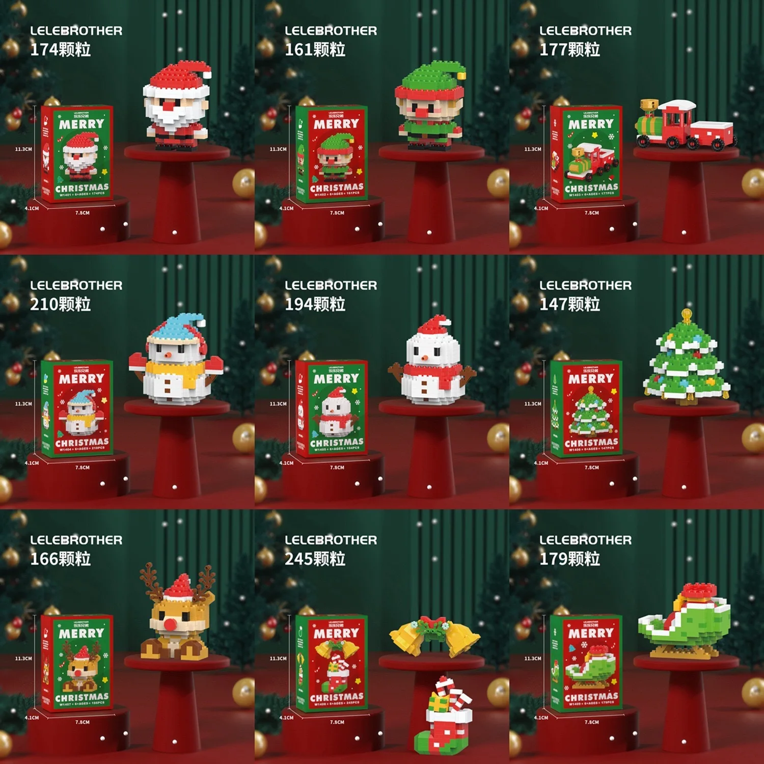 Christmas Christmas Party Favors Mini Block Sets DIY Brick Toy Christmas Block Santa Claus For Children Kids Gifts