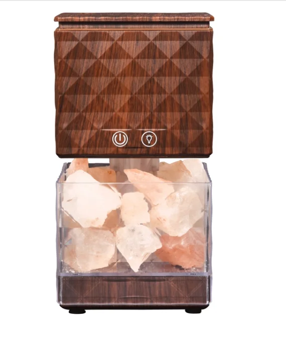 Square Himalayan Salt Lamp Hand Carved Natural Therapeutic Salt Rock Crystal Lamps essential oil aroma diffuserwith salt stone