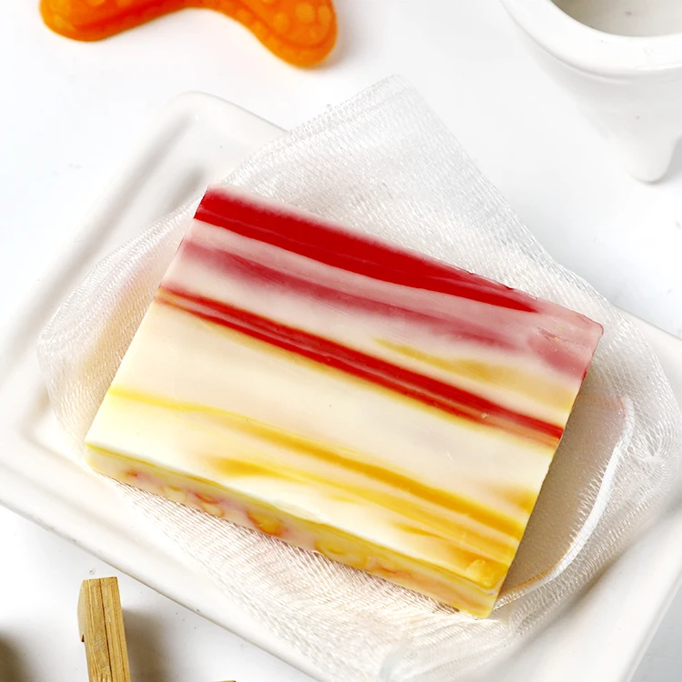 Custom Natural Cleansing Moisturizing Essential Oil Soap Rectangle Soap Bar Marble Line Handmade Soap for Bath and Wash Hand