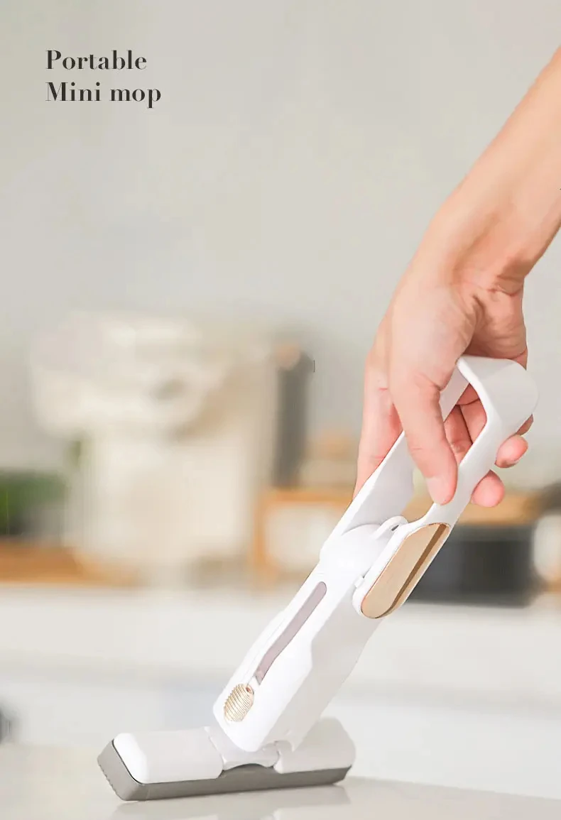 New Arrival Foldable Mini Portable Mop Hands-Free Washing Sponge Mop for Car Self-Squeeze Mini Table Mop