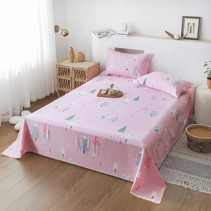 wholesale summer cotton single home student dormitory  adult bedding flat sheet liningss items children kid bedsheet