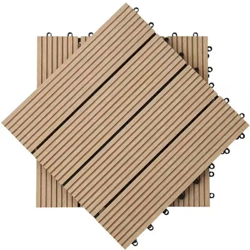 Exterior composite pvc diy wpc decking floor tiles patio deck tiles