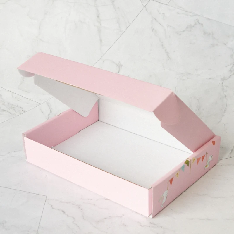 china manufacturer made luxury pink paper gift packaging shipping boxes mailer corrugated recycled packaging box