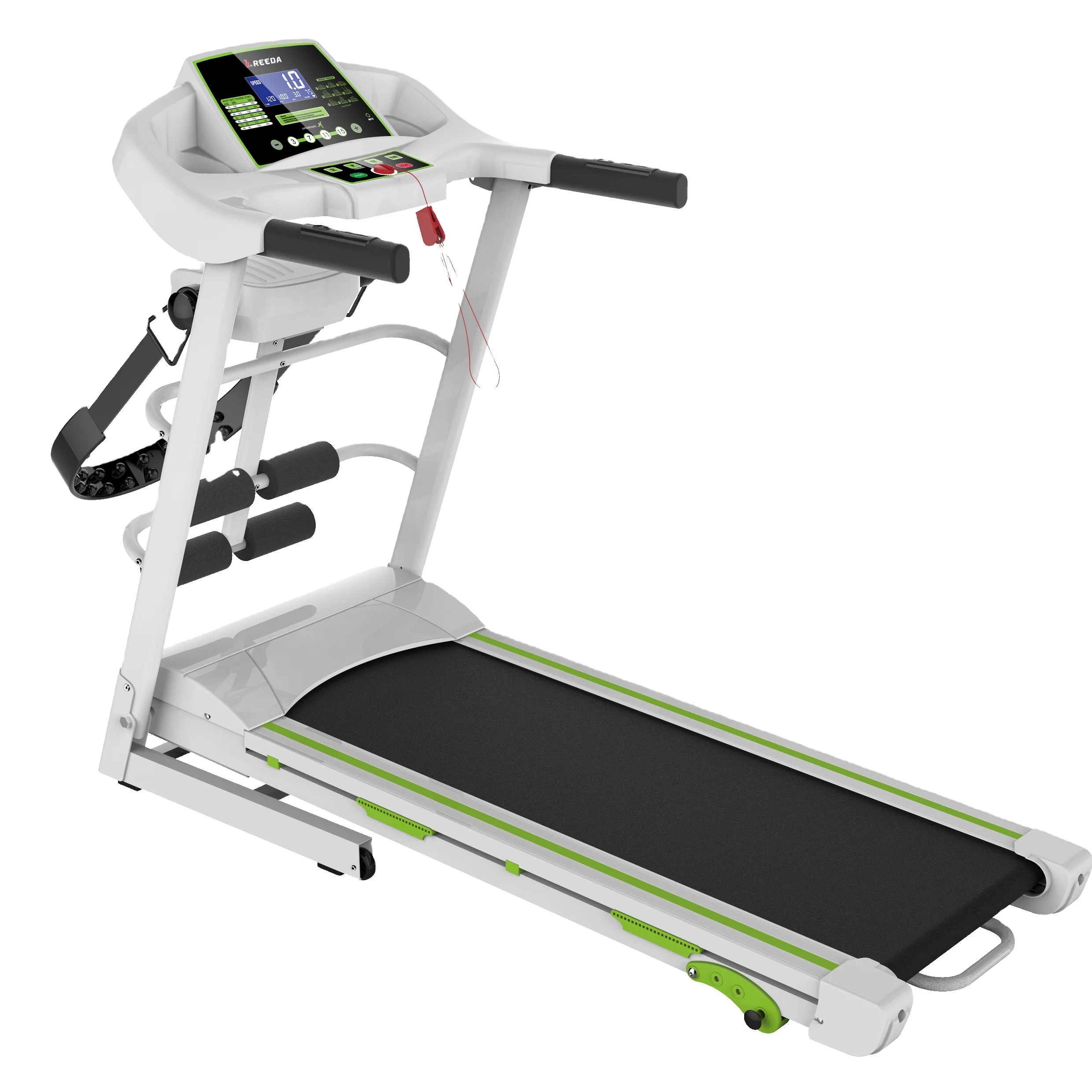 Deluxe 2hp Dc Motor Life Long Motorized Treadmill with Massager Belt Home Running Machine