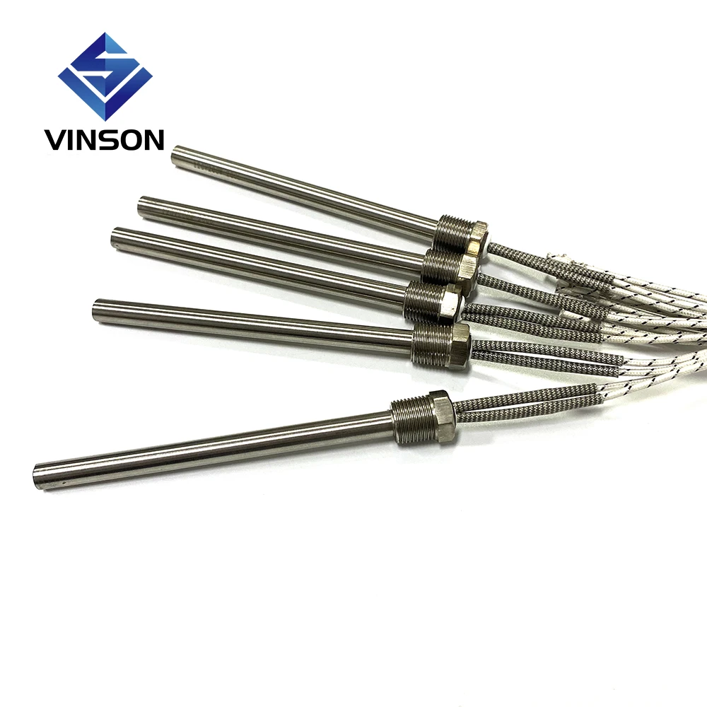 Vinson Manufacturer screw SUS fitting cartridge heater rod type heaters with NPT BSP thread for liquid or air
