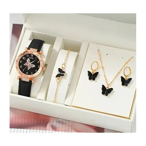 Часы montre femme кварцевые 2023 7 в 1 для девочек модные наручные водонепроницаемые часы из нержавеющей стали цена японский логотип против часовой стрелки