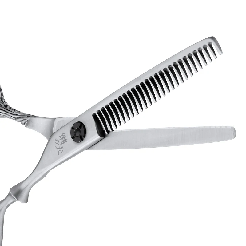 Kungfu SM600-KF Wholesale sharp blade japan 440C stainless steel hair salon scissors barber tools