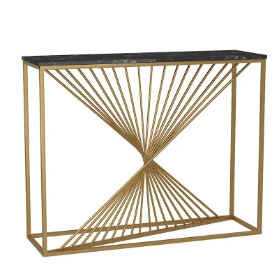 
European style glass console table luxury console table hallway stainless steel marble console table 