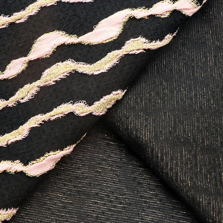 High quality stretch 93.5%polyester 4.5%metallic lurex 2%spandex fabric for sweater coat dress