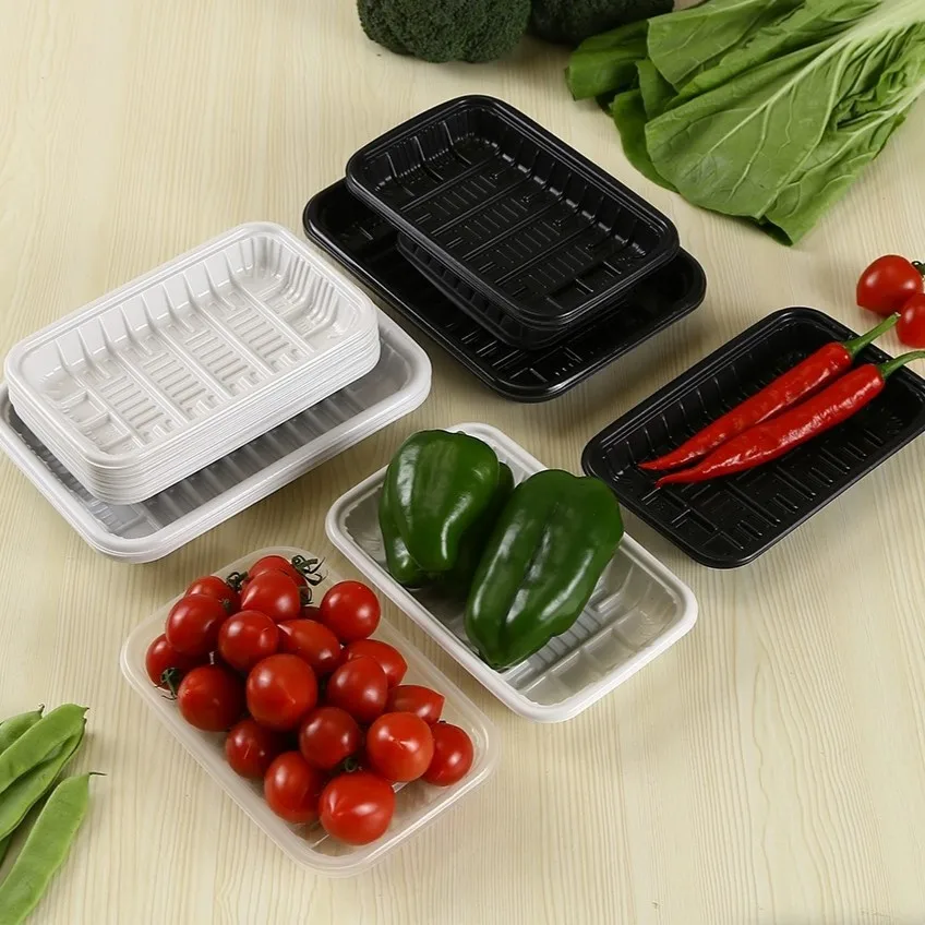 Wholesale  Food Grade PP/PET Plastic Packaging Fruit Vegetable Tray box no lid food storage