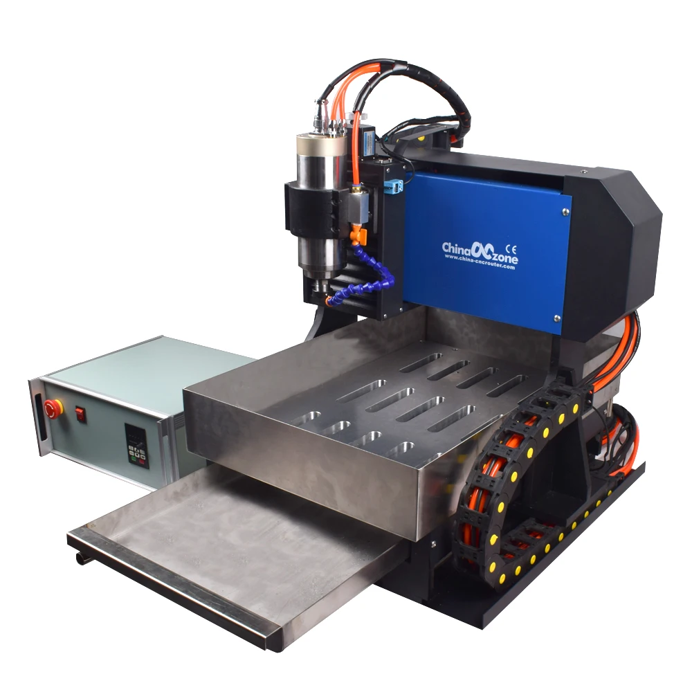 
mini desktop 3/4 axis 2200W water cooling spindle cnc 3040 engraving router machine for steel copper aluminum 