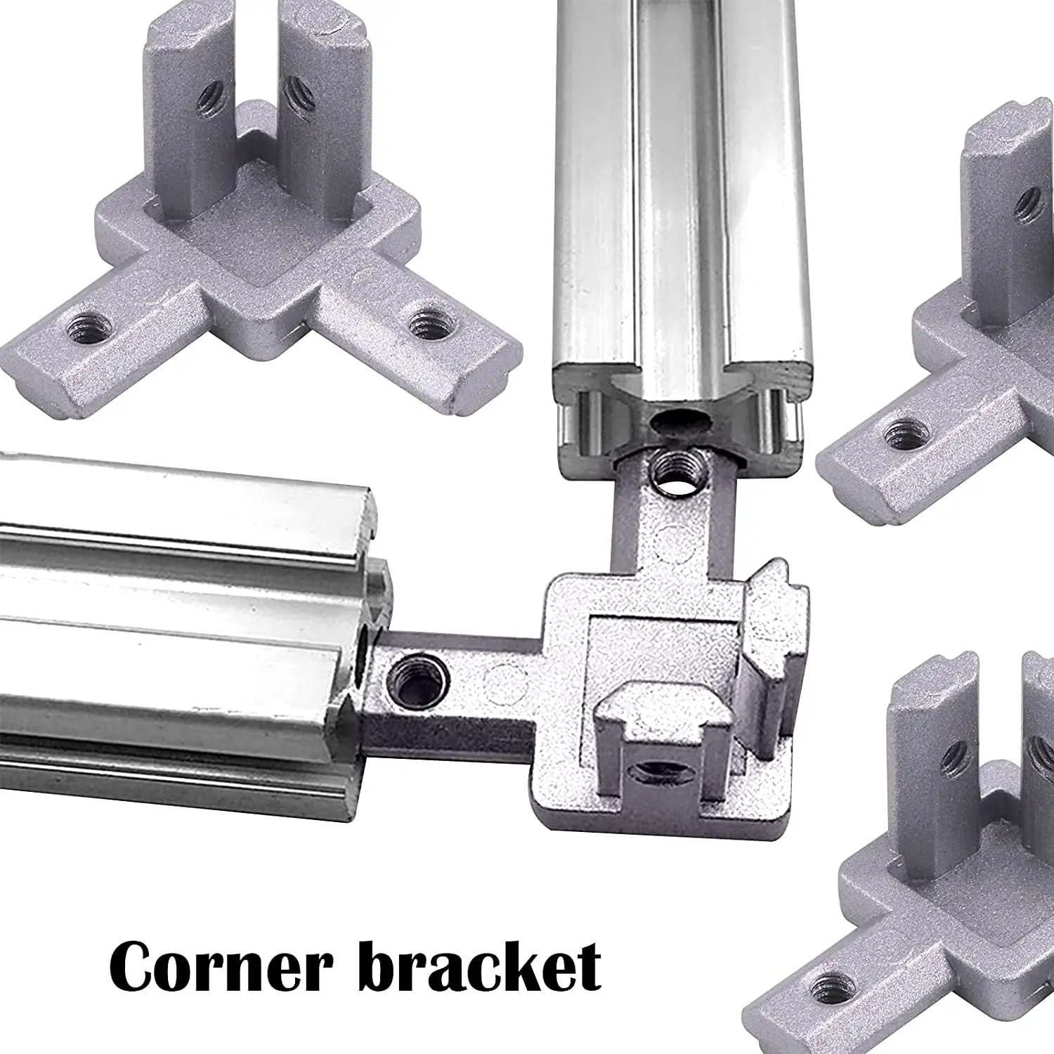 European Standard 2020 3030 4040 T slot aluminum extrusion profile frame 3 way fixed corner piece bracket