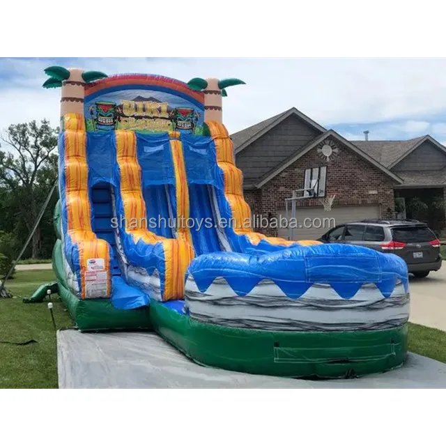 Cheap Giant Waterslide Commercial colors Magic Coconut Palm Tree Inflatable Water Slide Pool for sale