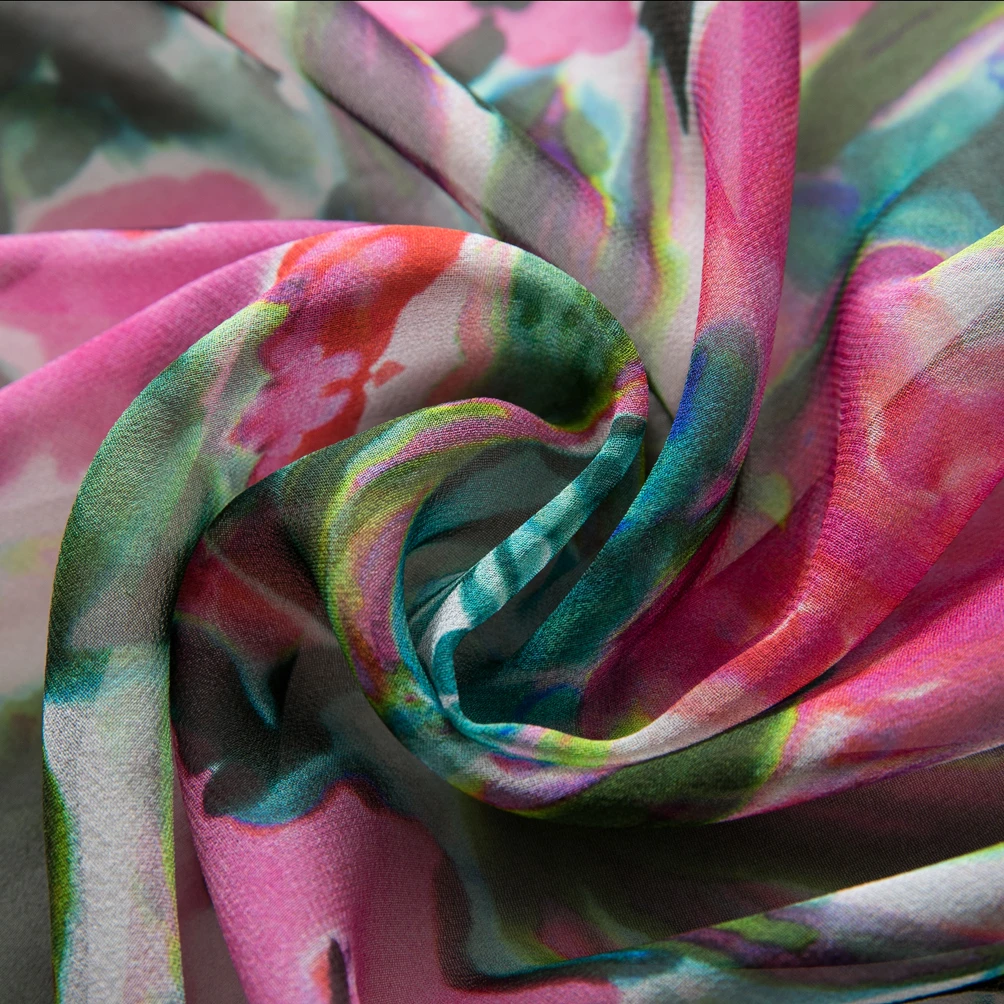 
 Цифровая печать 100 шелковая ткань текстиль китайский шелк 10 мм шелк жоржет ткань  