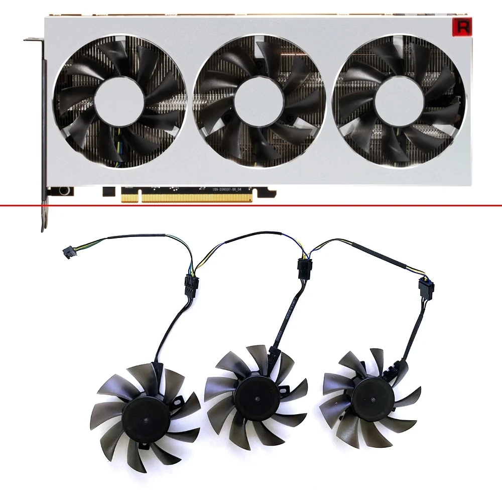 NEW 3PCS 75MM FD7010H12S 12V 0.35A Double ball bearing AMD Radeon VII GPU FAN For ASRock ASUS XFX Dataland MSI Yeston Sapphire