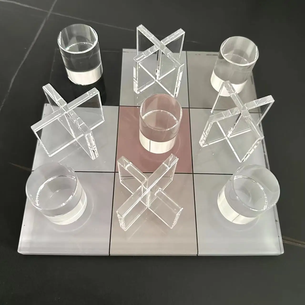 Custom Acrylic XO Board Game Special Acrylic Tic Tac Toe Game Box For Home Parties