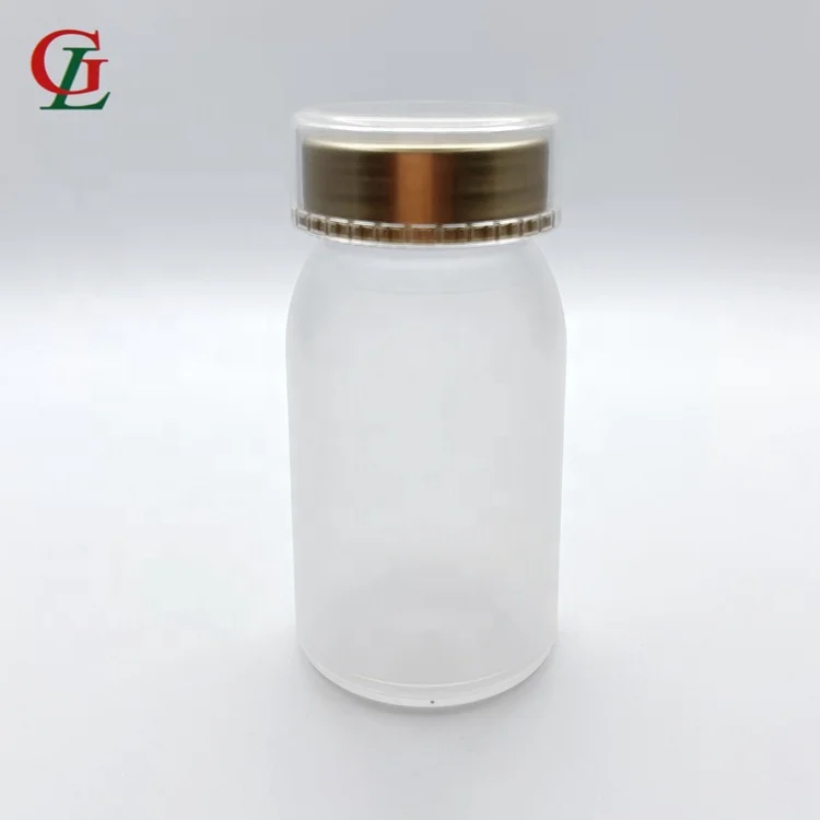 High grade 100 cc matt PS Pill Medicine Capsules Bottles thick wall saffron container with cap& liner