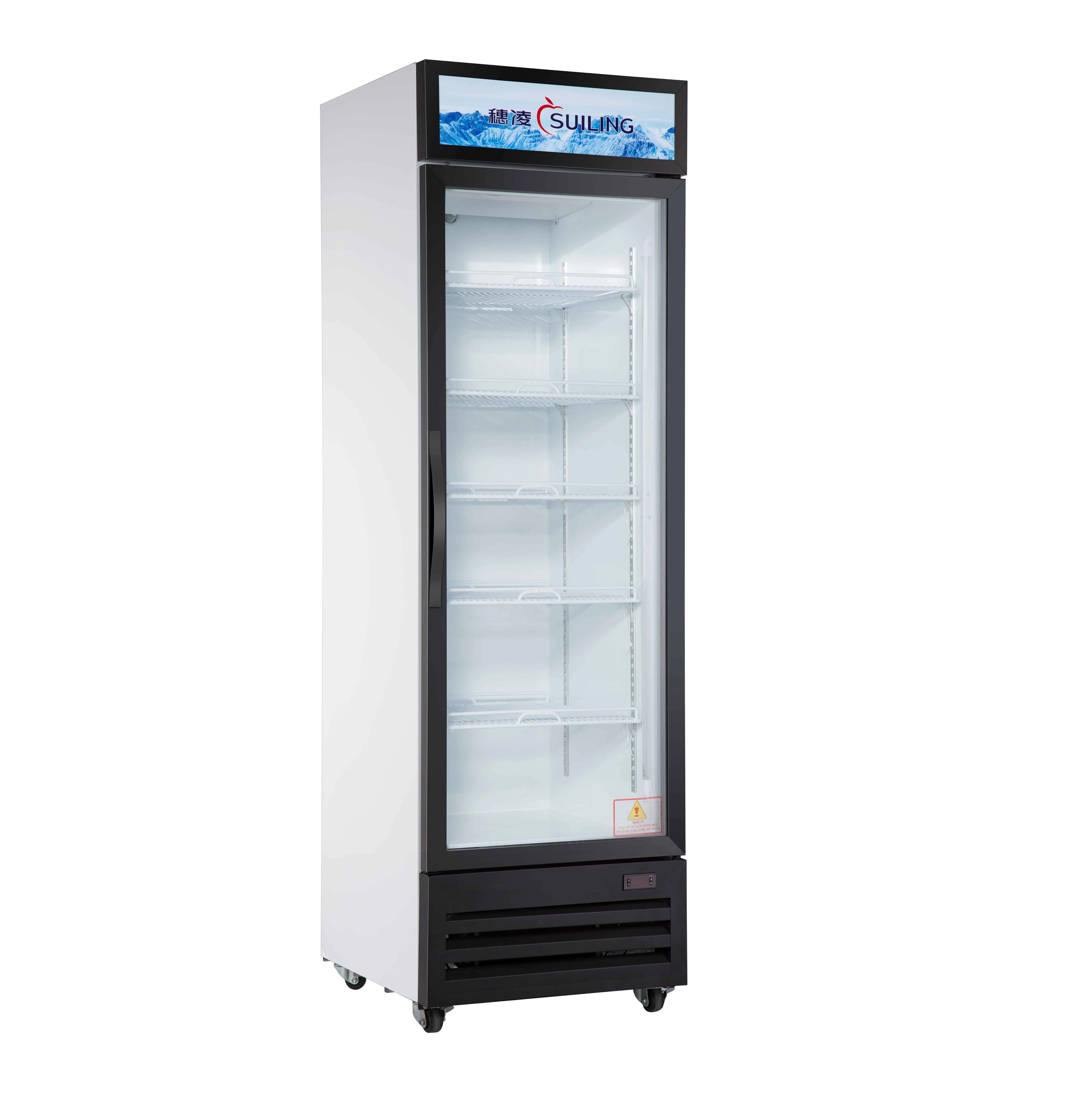 SUILING LGX-505WL 500lITRE  glass 1-door upright chilling showcase vertical display/commercial beverage cooler/ Drinks cooler