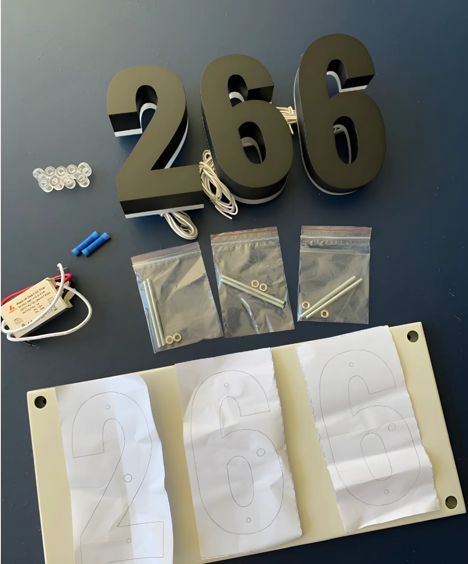 Custom Metal 3D Led House Numbers Light Outdoor Waterproof Home Hotel Door Plates Stainless Steel number Sign