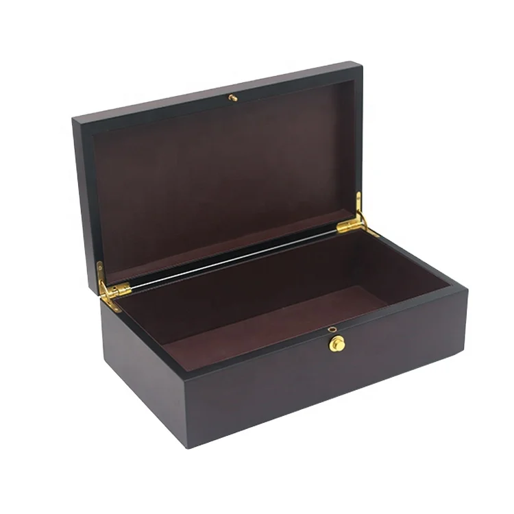 Wholesale custom speciality watch cigar wooden storage box has metal lock packaging gift box with your own logo
