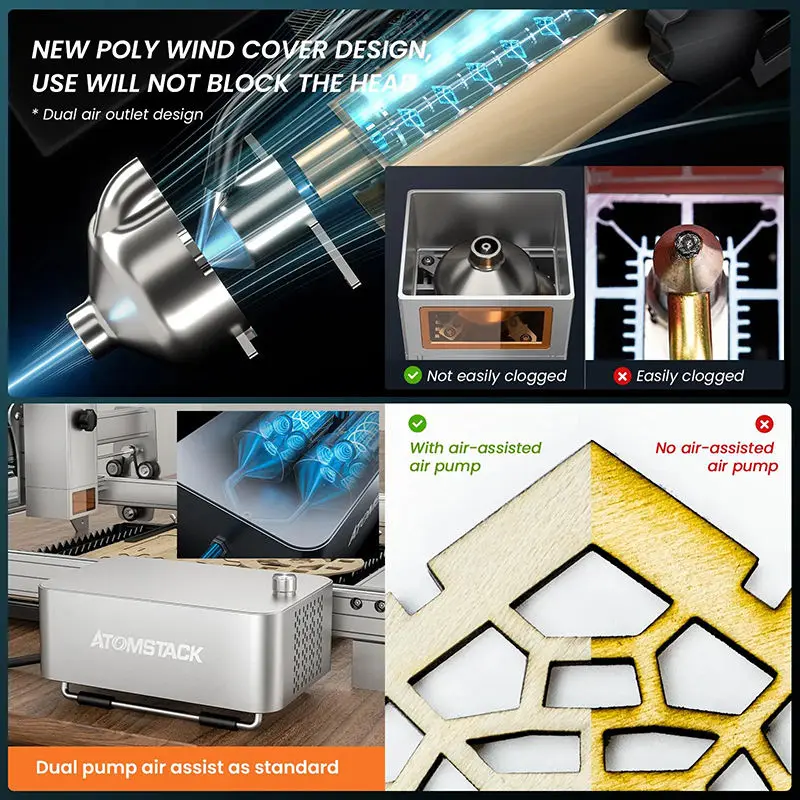 ATOMSTACK S30 X30 PRO CO2 Mental Laser Cutting Machine 160W With Protective Lenses for Fiber Laser Cutting Machine