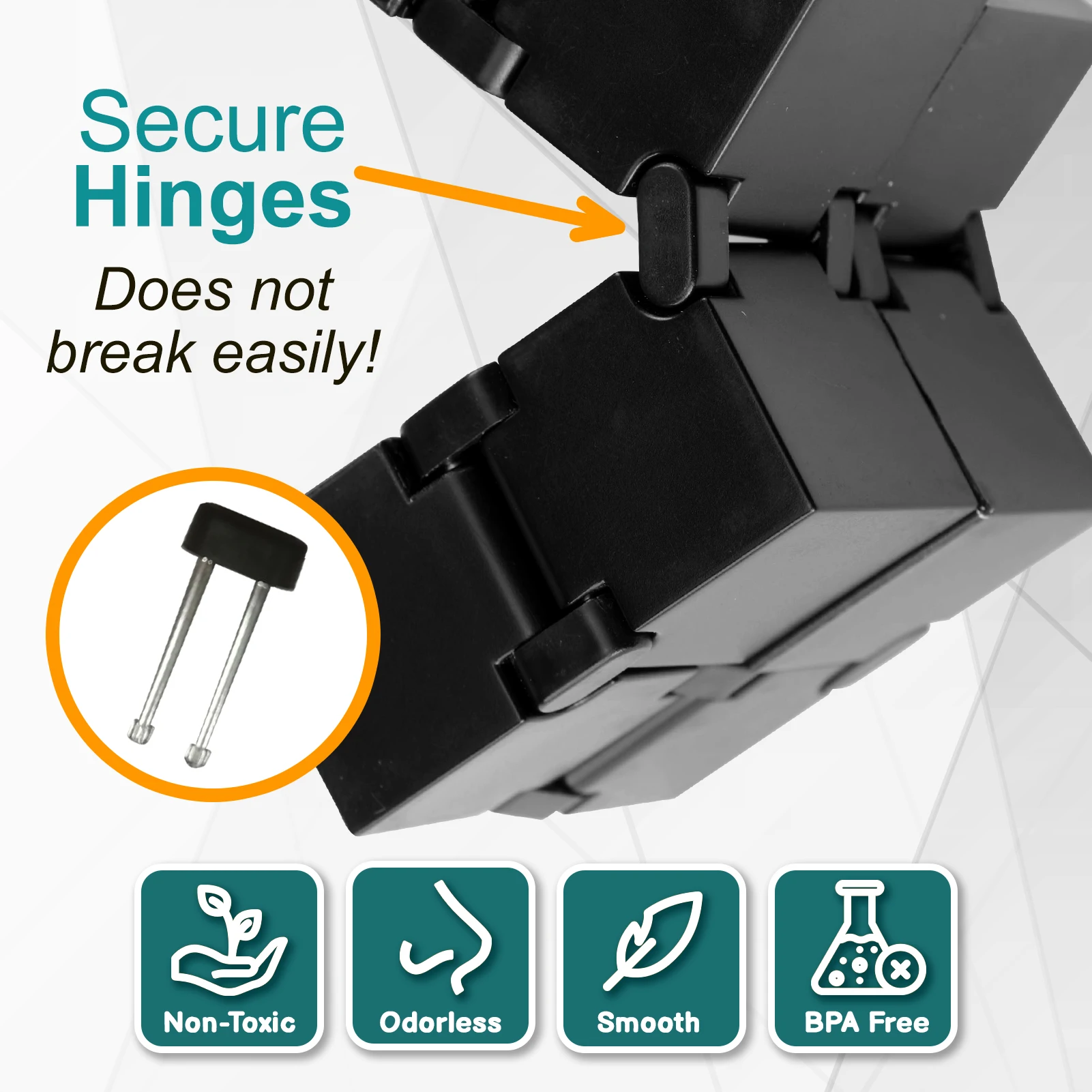 CPC Wholesale Infinity Magic Cube Mini Gadget Spinner Fidget Metal Toy for Stress and Anxiety Relief and Kill Time Black