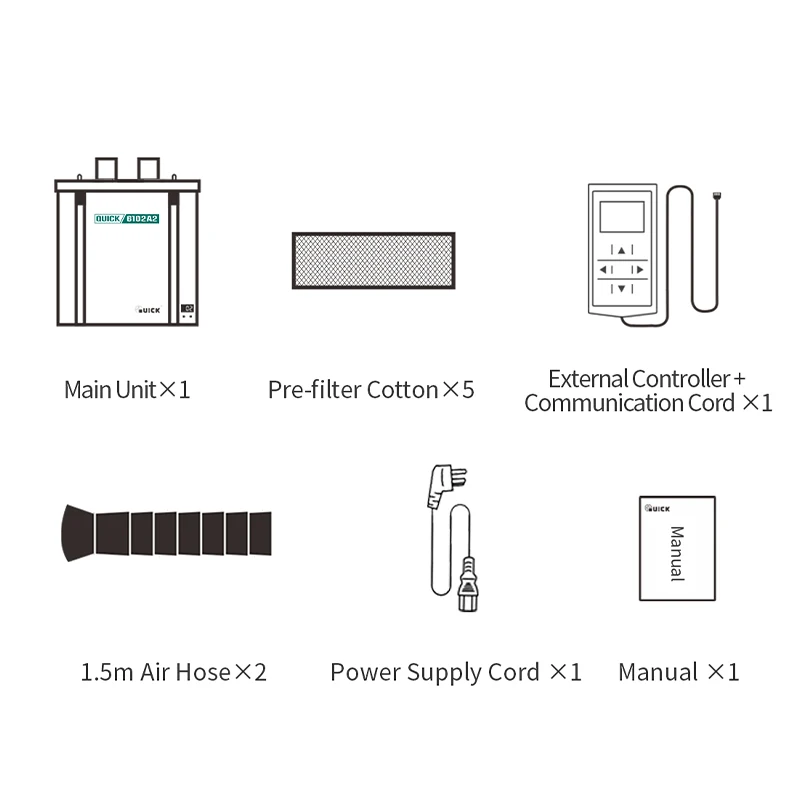 Factory Direct Supply Quick 6612 Smokeless Soldering Smoke Remover low noise Fume Extractor brushless fan
