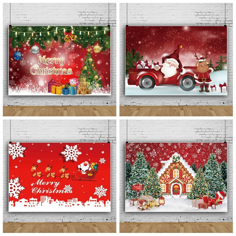 Christmas truck snowflake background cloth decoration banner
