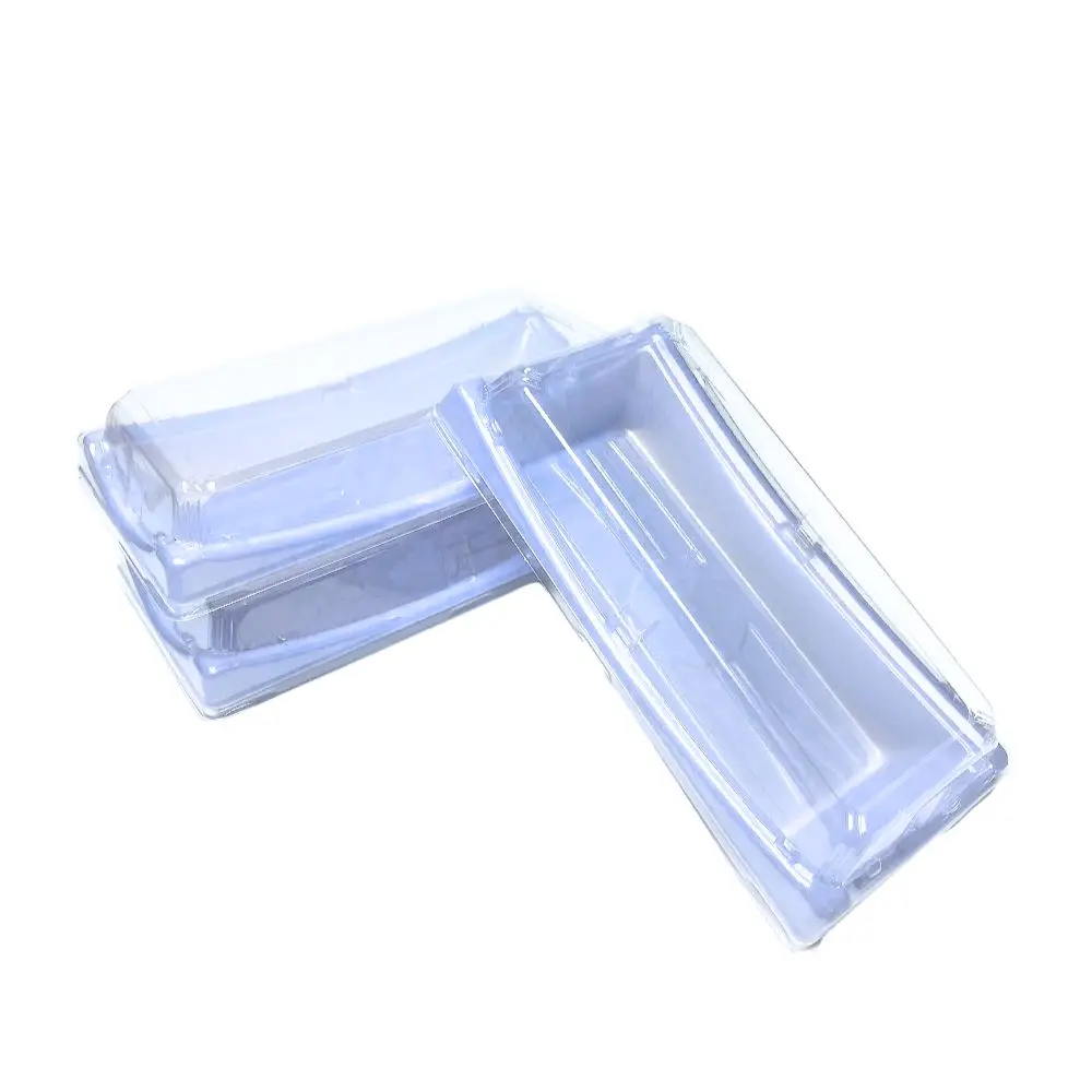 Waterproof  Food Takeaway Packaging Sushi Boat Serving Tray With High Transparent Lid
