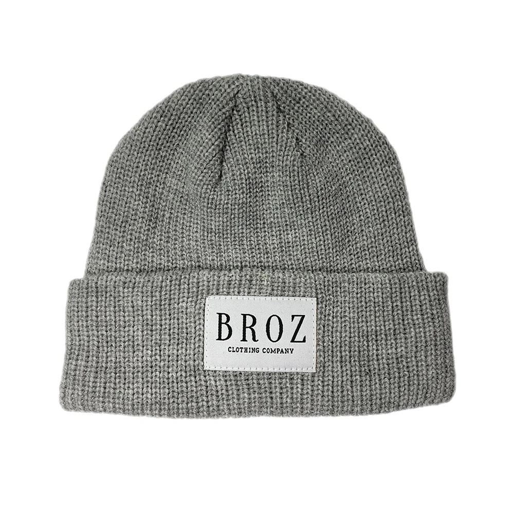 Custom brand private label beanie Wholesale blank grey knitted rib winter caps Premium fashionable outdoor warmly skull hats