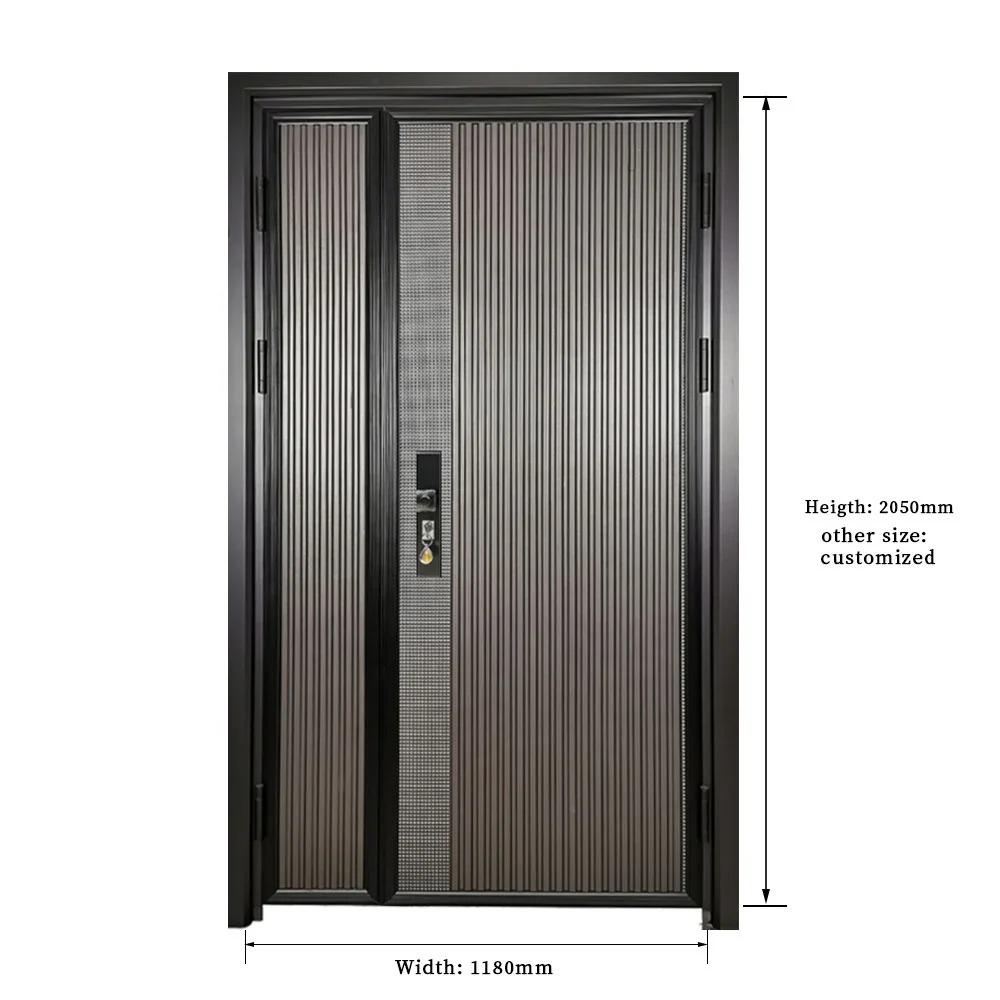 Cheap Exterior Security Steel Door Low Prices Steel Entrance Door Front Design