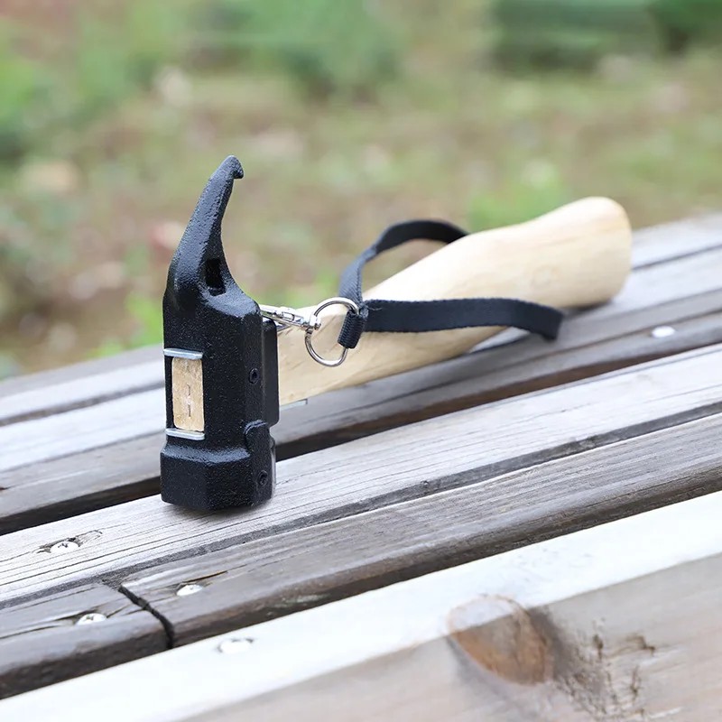 Copper Hammer With Wooden Handle For Outdoor Camping Tent Peg Hammers