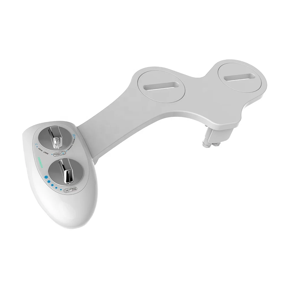 HaoEhhl OEM/ODM  Roll over image to zoom in SlimEdge Simple Bidet Toilet Attachment in White with Dual Nozzle, Fresh Water Spray
